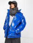 Фото #1 товара ASOS DESIGN high shine puffer jacket in blue