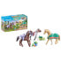 PLAYMOBIL Three Horses With Chairs Construction Game