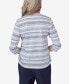 Фото #2 товара Women's A Fresh Start Spliced Stripe Ruched Shirttail Top