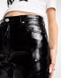 Pull&Bear crackle finish vinyl trouser in black