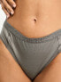 Фото #5 товара Calvin Klein Future Shift high waist thong with contrast logo waistband in grey