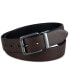 Men's Logo Buckle Stretch Reversible Leather Belt