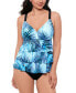 Фото #1 товара Women's Leaf It Alone Tiered Fauxkini One-Piece Swimsuit, Created for Macy's