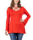 Фото #1 товара Women's Criss Cross Long Sleeve Top