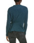 Фото #2 товара 27 Miles Malibu Allover Rib Gathered Side Tie Cashmere Sweater Women's Blue M