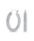 ფოტო #1 პროდუქტის Cubic Zirconia Pave CZ Encrusted Prom Statement Hoop Earrings For Women Brass 1.3 Diameter