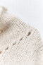 Фото #8 товара Джемпер Zara Свитер свободного кроя с высоким воротником и длинными рукавами. Ажурная ткань с отворотами.