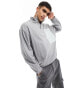 Фото #1 товара ASOS DESIGN oversized funnel neck sweatshirt with pocket detail in grey marl