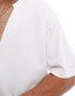 ASOS DESIGN oversized t-shirt with cut v-neck in white Белый, L - Chest 42 - фото #7