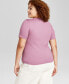 ფოტო #2 პროდუქტის Trendy Plus Size Scoop-Neck Jersey Top, Created for Macy's