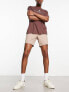 ASOS DESIGN slim chino shorts in mid length in brown