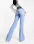 Фото #4 товара Stradivarius flare jean with side split in light blue