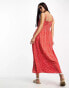 Pieces cami maxi dress in red spot