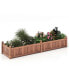 Wooden Raised Garden Bed Outdoor Rectangular Planter Box with Drainage Holes