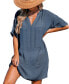 ფოტო #1 პროდუქტის Women's Tan Loose-Fit V-Neck Cover-Up Dress