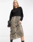 River Island – Hybrid-Pulloverkleid mit Leopardenmuster