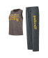 Фото #1 товара Women's Charcoal, Brown San Diego Padres Meter Muscle Tank and Pants Sleep Set