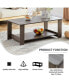 Фото #6 товара Gray Textured Coffee Table, Double Layered MDF Material, 43.3"x21.6"x16.5"