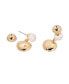 Фото #4 товара Small Pebble and Freshwater Pearl Dangle Earrings