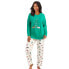 ფოტო #1 პროდუქტის Plus Size Long Sleeve Knit PJ Set