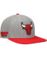 Фото #1 товара Men's Gray, Red Chicago Bulls Classic Logo Two-Tone Snapback Hat