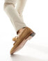 Walk London Putney Tassel Loafers In Tan Suede