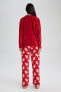 Фото #11 товара Fall In Love Yılbaşı Temalı Uzun Kollu Polar Pijama Takımı A3369ax23wn