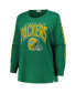 Women's Green Distressed Green Bay Packers Plus Size Honey Cat SOA Long Sleeve T-shirt