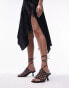 Фото #1 товара Topshop Ariel caged mid heel sandal with ankle tie in black