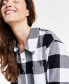 Фото #3 товара Women's Cotton Flannel Plaid Tunic Shirt, Created for Macy's