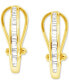 ფოტო #3 პროდუქტის Diamond Baguette Hoop Earrings (1/2 ct. t.w.) in 14k White or Yellow Gold