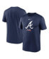 Фото #1 товара Men's Navy Atlanta Braves Team Arched Lockup Legend Performance T-shirt