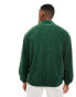 Фото #3 товара ASOS DESIGN oversized half zip textured sweatshirt in dark green