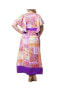 ფოტო #3 პროდუქტის Plus Size Mediterranean Breeze Maxi Dress with Pockets