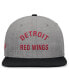 Men's Heather Gray Detroit Red Wings Elements Flat Brim Leather Strap back Hat
