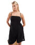 Mamalicious Maternity playsuit with smocked bust in black