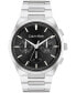 Men's Distinguish Silver-Tone Stainless Steel Bracelet Watch 44mm