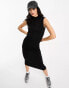 Фото #1 товара Vila bodycon high neck midi dress in black