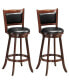 Set of 2 29'' Swivel Bar Height Stool Wood Dining Chair