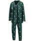 Women's Green Michigan State Spartans Long Sleeve Button-Up Shirt and Pants Sleep Set