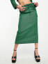 Фото #1 товара Extro & Vert maxi skirt with split in green check co-ord