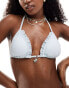 Brave Soul shell trim bikini top in baby blue