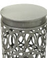 Фото #3 товара 23", 19", 15" Metal Contemporary Geometric Accent Table with Laser Carved Trellis Design, Set of 3