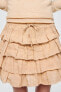 Ruffled linen blend skirt