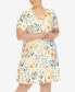 Фото #4 товара Plus Size Floral Short Sleeve Knee Length Dress