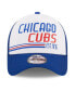 ფოტო #3 პროდუქტის Men's White, Royal Chicago Cubs Stacked A-Frame Trucker 9FORTY Adjustable Hat