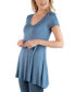 ფოტო #3 პროდუქტის Women's Short Sleeve Loose Fit Tunic Top with V-Neck