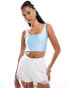 Фото #1 товара ASOS DESIGN disco cropped vest in light blue