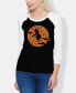 ფოტო #1 პროდუქტის Women's Spooky Witch Raglan Word Art T-shirt