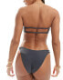 ASOS DESIGN Ashley ring bandeau bikini top with scrunch back in slate grey Schiefergrau, 38 - фото #4